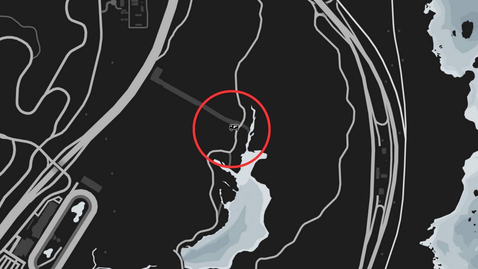 The exact coordinates of the GTA Online Gun Van Location Today (Image via Rockstar Games)